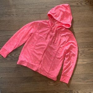 J. Crew Factory Zip Up Scuba Hoodie Sweatshirt Hot Pink Size Medium